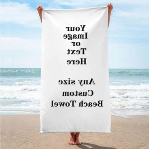 Manta personalizada Toalla de playa grande Toalla de baño de microfibra Absordent Yoga Mat Mantas de fibra superfina al aire libre Viaje Terry Towell 70x1 Evwf