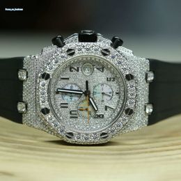 Op maat gemaakt merk Iced Out Hoge kwaliteit luxe goud zilver origineel Hip Hop heren Moissanite diamanten polshorloge