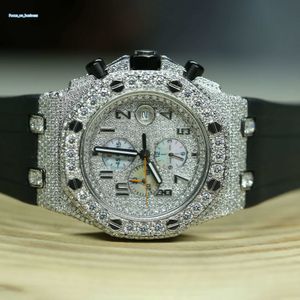 Montre-bracelet en diamant Moissanite pour hommes, marque personnalisée, de luxe, or, argent, Original, Hip Hop, glacé, de haute qualité