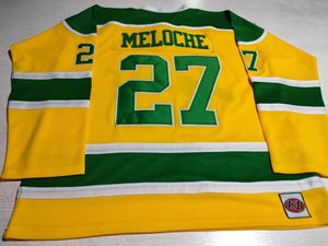 California Golden Seals Hockey Jersey # 27 GILLES MELOCHE K1 Vintage Jerseys Yellow Cousée tout numéro de nom S-5XL