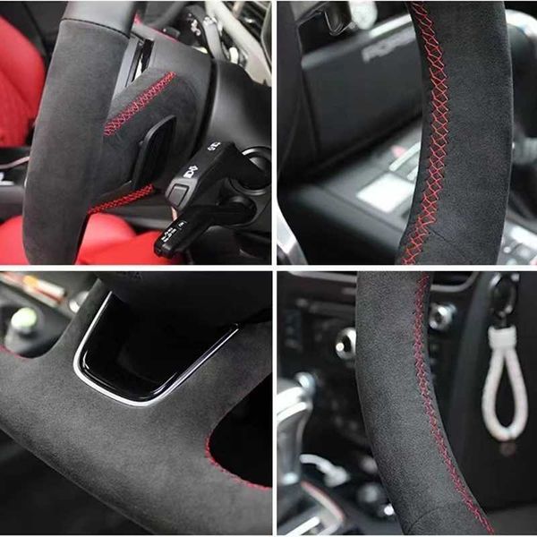 Housse de volant de voiture personnalisée en Alcantara, pour Porsche 911 991 Boxster 981 Cayman Cayenne Porsche 2009 2010 2011-2015