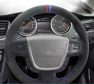 Housse de volant de voiture personnalisée, antidérapante, en daim, tresse de volant originale, pour Peugeot 508 2011-2008 508 SW 2011-2018