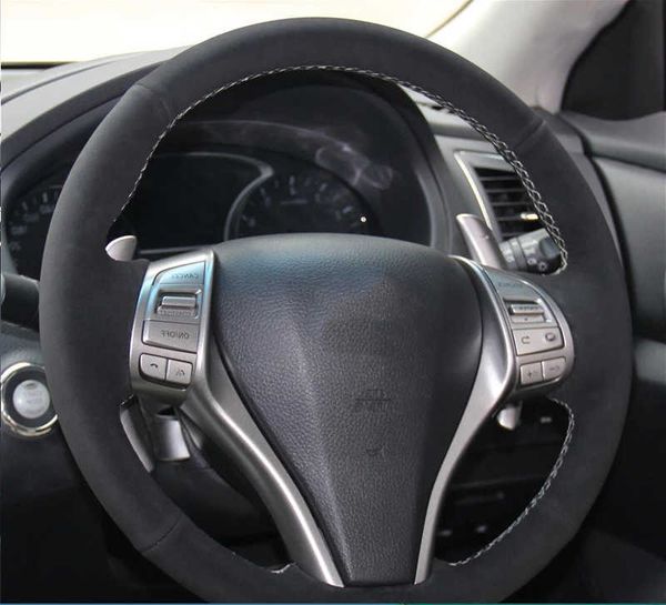 Housse de volant de voiture personnalisée, tresse en daim antidérapante, pour Nissan Teana Altima 2013 – 16 x-trail QASHQAI Rogue Sentra Tiida