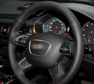Aangepaste auto -stuurwielafdekking auto interieur accessoires lederen vlecht voor Audi A3 A4L Q3L Q5L A6L Q7 S3 A8L A5 A7 TT