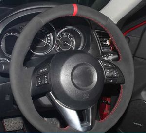 Cubierta personalizada del volante para el volante Interior para Mazda 3 Axela 2013-2016 Mazda 6 Atenza 2014-2017 Mazda 2 2015-2017 CX-3