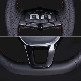 Couverture de volant de voiture personnalisée tresse en cuir artificiel noir pour Kia K3 2013 K2 Rio Ceed Cee'd 2012-2017 Cerato 2013-2017