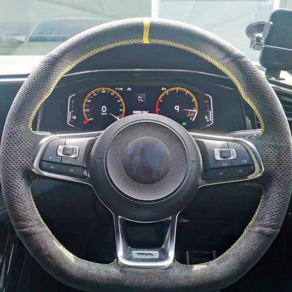 Intérieur automatique de tresse de couverture de volant de voiture adapté aux besoins du client pour Volkswagen Golf 7 GTI Golf R MK7 VW Polo GTI Scirocco 2015 2016