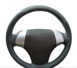 Housse de volant de voiture personnalisée, en cuir de vache, tressé, accessoires de voiture originaux pour Hyundai Elantra 2008 2009 2010