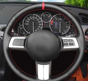 Couverture de volant de voiture personnalisée accessoires de voiture en tresse de peau de vache pour Mazda MX-5 Miata 2009-2014 RX-8 2009-2013 CX-7 2007-2009