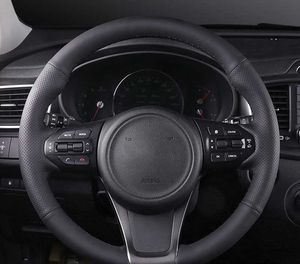Couverture de volant de voiture personnalisée couture à la main antidérapant en cuir véritable tresse Auto intérieur accessoires pour Kia Sorento 2015