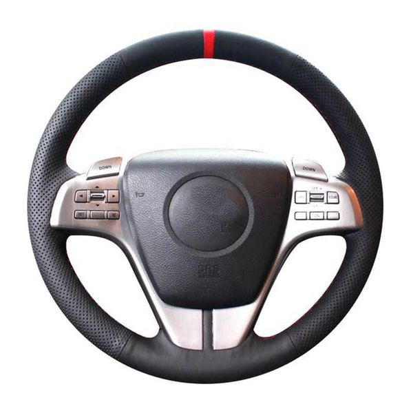 Protector personalizado para volante de coche, costura a mano, antideslizante, cuero de vaca, trenza, accesorios para coche para Mazda 6 Atenza 2009-2013