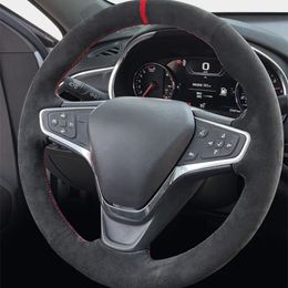 Cubierta personalizada del volante para automóviles de gamuza sin deslizamiento para Chevrolet Malibu XL 2016-2019 Equinox 2017 Opel Ampera -E 2019