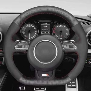 Housse de volant de voiture personnalisée, tresse en cuir suédé antidérapant, pour Audi A5 A7 RS7 S7 SQ5 S6 S5 RS5 S4 RS4 S3 2012 – 2018