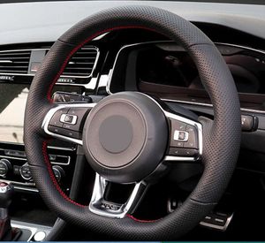 Housse de volant de voiture personnalisée accessoires de voiture antidérapants pour Volkswagen Golf 7 GTI Golf R MK7 VW Polo GTI Scirocco 2015 2016
