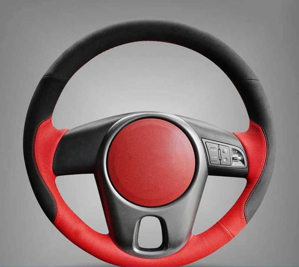Housse de volant de voiture personnalisée, antidérapante, en cuir suédé rouge, pour Kia Forte Kia Soul Kia Rio 2009 – 2011, accessoires de voiture