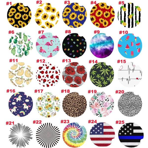 Alfombrillas de cerámica personalizadas, posavasos absorbentes para coche, artesanías de piedra, portavasos para mujeres, hombres, bandera de girasol de EE. UU., etc., 25 colores ZZ