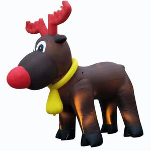 Balono de decoración navideño personalizado muñeco de nieve inflable Santa ciervo pato amarillo con sombrero rojo personaje de invierno para festival para festival
