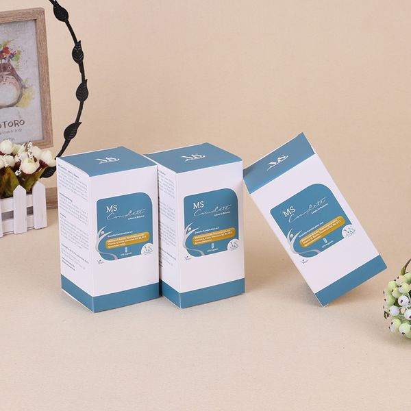 Cajas de embalaje de botellas de productos de belleza cosmética personalizadas Caja de embalaje de cuidado de la salud de papel plegable colorido impreso