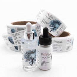 Aangepaste Cosmetica Producten Bottle Seal Adhesive Labels Gedrukt Roll Packing Color Vinyl Stickers Waterdicht