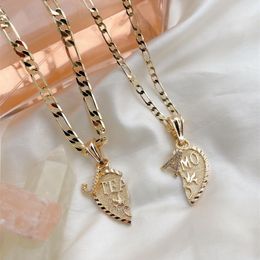 Colliers personnalisés avec pendentif en forme de cœur et de lettres plaquées or, cadeau pour petite amie, bijoux