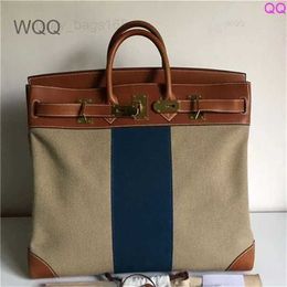 Sac en peau de vache personnalisé Hac 50 cm Style Handswen fait main haut qualité Hac taille haute voyage cuir cousu main busTWO4NP13