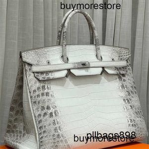 Sac en peau de vache personnalisé Hac 50 cm Style Handswen fait à la main de qualité supérieure Hac 40 cm fait à la main en cuir véritable personnalisé peau de crocodile blanc grand pour homme argent mais