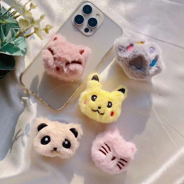 Prise en charge de Griptok en peluche mignonne personnalisée pour le smartphone Grip Tok Portable Phone Dinger Stand Pliant Mobile Holder