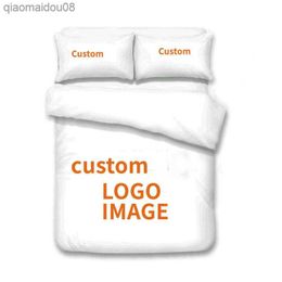 Aangepaste Ontwerp Foto Dekbedovertrek Set Jongens Volwassenen Kids Gift Custom DIY Beddengoed Set Queen King Size Gepersonaliseerde Bet Set L230704