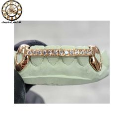 Aangepaste Diamond Grillz witgoud verguld 925 zilver met Iced Out Grillz Hip Hop Moissanite tandengrill