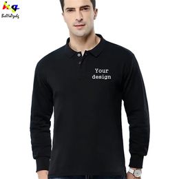 Aangepaste DIY Rapel Lange Mouw Polo Shirt Design uw teamnaam Tekst Men S en Women S Casual Tops 220615