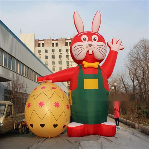 Lapin de pâques gonflable personnalisé, décoration d'événement, costume gonflable à prix usine avec impression gratuite pour la publicité du parc