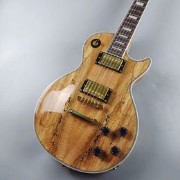 Guitare électrique personnalisée, veste en bois en décomposition, caston, accessoires en or, en bois importé, expédition rapide