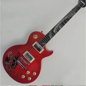 Guitare électrique personnalisée, décoration à motif de flamme de tigre rouge, décoration à motif tridimensionnel, livraison gratuite