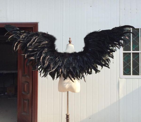 Accessoires de décoration de la mode personnalisés pour le mariage POGRAMENTS PURS FAITES MAINS MAINS BLACK Large Devil Feather Wings EMS Shi1409409