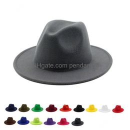 Aangepaste Mode Sombrero Hoed Grote Maat Mti-Kleur Vilt Fedora Panama Beleefdheid Drop Levering € 0,-