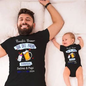 Padres personalizados Día Familia Family Catfits Baby Bodysuits Daddy Tshirts Ropa Nombre personalizado Regalo 240301
