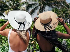 Chapeaux de plage souples personnalisés, chapeau personnalisé pour future mariée, cadeau de demoiselle d'honneur personnalisé, 240320