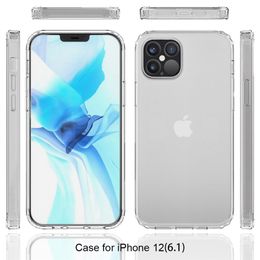 Aangepast voor iPhone 11 12 Pro Max XSMax XR X mobiele telefoon Cases 2 In 1 TPU PC Transparante kleur Scratch-Proof Case