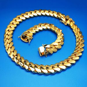 Cadena cubana de oro personalizada 18K Gold 20 mm Al por mayor Hip Hop Cadena de cadena Cubana de Miami