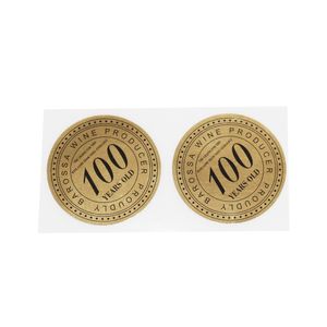 Aangepaste gouden papier gedrukt 1inch ronde zelfklevende etiketten stickers 1000 stks cirkel gouden zelf zegeletiket gepersonaliseerd