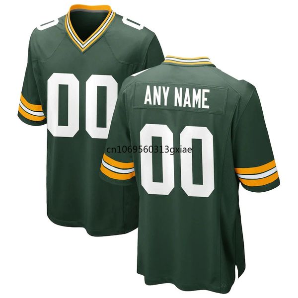 Jersey de football Green Bay personnalisé Jerseys de jeu américain Nom de famille Personnes Tous tous cousus US SIZE S6XL 240416