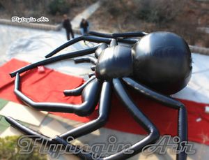 Aangepaste Halloween enge opblaasbare zwarte spin 9m grote opknoping luchtgeblazen tarantula replica ballon voor buiten gebouw muur en concert stadium decoratie