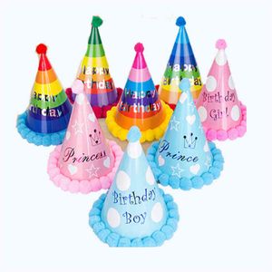 Chapeau de fête d'anniversaire en papier coloré personnalisé de haute qualité