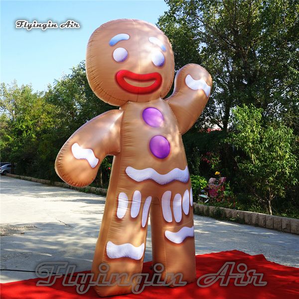 Grand homme en pain d'épice gonflable personnalisé modèle 3m personnage de dessin animé de noël ballon de Figure de conte de fées pour la décoration de noël