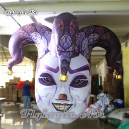 Aangepaste Halloween Decoratieve opknoping Opblaasbare Medusa Hoofd 2M / 3M Clown Model Luchtgeblazen Masker Heks met 2 gezichten voor Nachtclub Party Decoratie