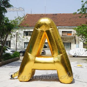 Aangepaste opblaasbare letters model 3M concertdecor gouden reclamebrieven ballon voor feestdecoratie en businiss show