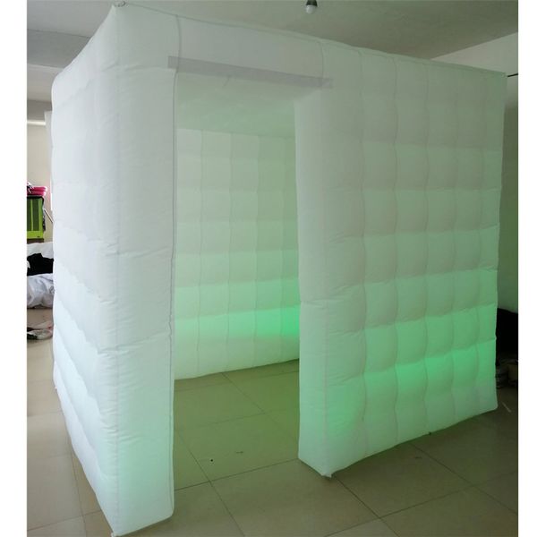 Tente cube personnalisée, cabine photo gonflable, arrière-plan de photographie portable, salle de selfie avec barres à langer LED pour anniversaire, remise de diplôme, fêtes de mariage