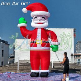 Papá Noel inflable personalizado, iluminación Led, decoración navideña de dibujos animados de pie para eventos y fiestas al aire libre