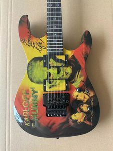 Customated Karloff Mummy 24 Frts Maginage personnalisé Guitare Guitare Rose Rose Wood Active Primeau actif Livraison GRATUITE