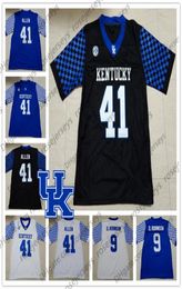 Aangepaste Kentucky Wildcats 41 Josh Allen 9 Davonte Robinson 10 Asim Rose 26 Benny Snell Jr Blauw Zwart Wit Heren Jeugd Jersey 44335570